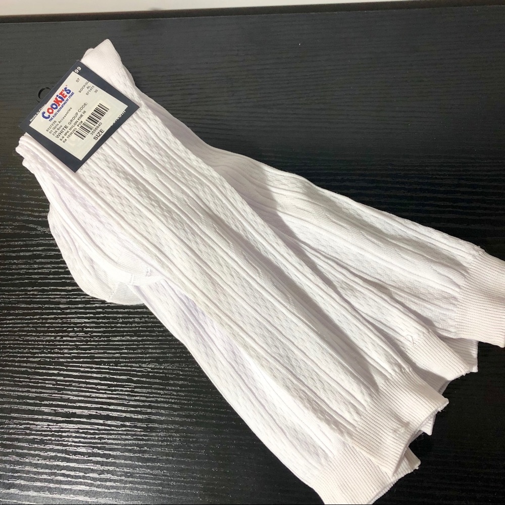 Cookie's Kids 4 Pack Nylon Knee High White Socks